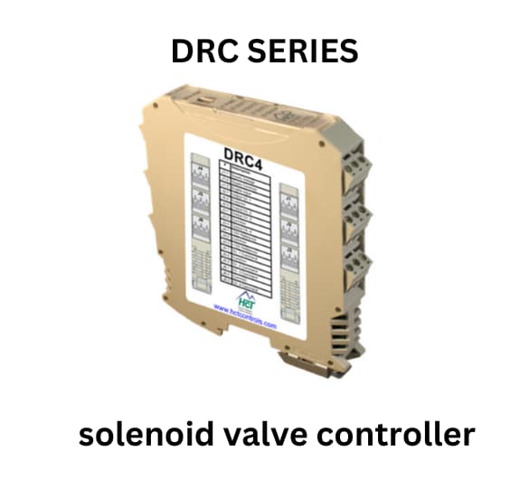  DRC Series solenoid valve controller, showcasing its compact design and advanced control features for efficient fluid management